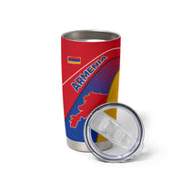 Armenia Flag Colors Tumbler Cup with National Emblem and Map Design - Wonder Print Shop
