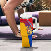 Armenia Flag Colors Tumbler With Handle with National Emblem and Map Design - Wonder Print Shop