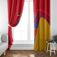 Armenia Flag Colors Window Curtain with National Emblem and Map Design - Wonder Print Shop