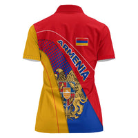 Armenia Flag Colors Women Polo Shirt with National Emblem and Map Design - Wonder Print Shop