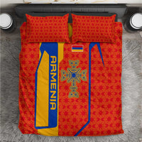 Armenia Flag-Inspired Bedding Set with Ornamental Cross and Geometric Pattern Design - Wonder Print Shop