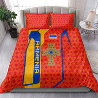 Armenia Flag-Inspired Bedding Set with Ornamental Cross and Geometric Pattern Design - Wonder Print Shop