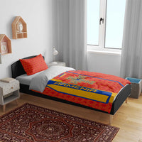 Armenia Flag-Inspired Bedding Set with Ornamental Cross and Geometric Pattern Design - Wonder Print Shop