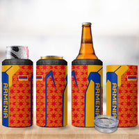 Armenia Flag-Inspired 4 in 1 Can Cooler Tumbler with Ornamental Cross and Geometric Pattern Design - Wonder Print Shop