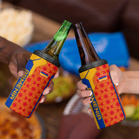 Armenia Flag-Inspired 4 in 1 Can Cooler Tumbler with Ornamental Cross and Geometric Pattern Design - Wonder Print Shop