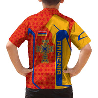 Armenia Flag-Inspired Family Matching Puletasi and Hawaiian Shirt with Ornamental Cross and Geometric Pattern Design - Wonder Print Shop