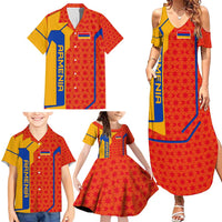 Armenia Flag-Inspired Family Matching Summer Maxi Dress and Hawaiian Shirt with Ornamental Cross and Geometric Pattern Design - Wonder Print Shop