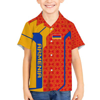 Armenia Flag-Inspired Family Matching Summer Maxi Dress and Hawaiian Shirt with Ornamental Cross and Geometric Pattern Design - Wonder Print Shop