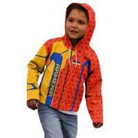 Armenia Flag-Inspired Kid Hoodie with Ornamental Cross and Geometric Pattern Design - Wonder Print Shop