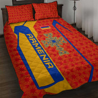 Armenia Flag-Inspired Quilt Bed Set with Ornamental Cross and Geometric Pattern Design - Wonder Print Shop