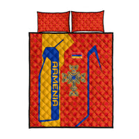 Armenia Flag-Inspired Quilt Bed Set with Ornamental Cross and Geometric Pattern Design - Wonder Print Shop