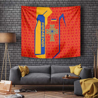 Armenia Flag-Inspired Tapestry with Ornamental Cross and Geometric Pattern Design - Wonder Print Shop