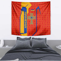 Armenia Flag-Inspired Tapestry with Ornamental Cross and Geometric Pattern Design - Wonder Print Shop