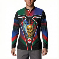 Personalized World Football 2026 Host Nations Button Sweatshirt USA Canada Mexico Soccer Trophy
