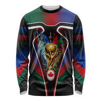 Personalized World Football 2026 Host Nations Long Sleeve Shirt USA Canada Mexico Soccer Trophy
