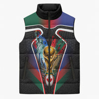Personalized World Football 2026 Host Nations Sleeveless Puffer Jacket USA Canada Mexico Soccer Trophy