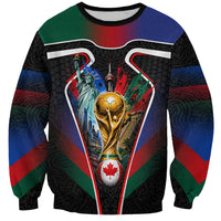 Personalized World Football 2026 Host Nations Sweatshirt USA Canada Mexico Soccer Trophy