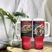 Happy 250th You Still Owe Us Black Pride Tumbler With Handle Pan African Flag Broken Chains - Statue Of Liberty