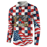 USA Soccer Summer Christmas In July Button Sweatshirt Summer Santa World Football 2026
