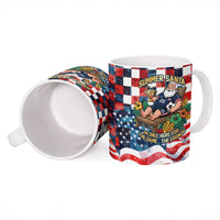 USA Soccer Summer Christmas In July Ceramic Mug Summer Santa World Football 2026