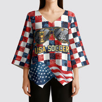 USA Soccer Summer Christmas In July Kimono Sleeve Blouse Summer Santa World Football 2026