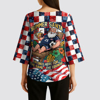 USA Soccer Summer Christmas In July Kimono Sleeve Blouse Summer Santa World Football 2026