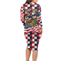 USA Soccer Summer Christmas In July Long Sleeve Bodycon Dress Summer Santa World Football 2026