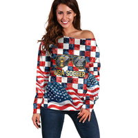 USA Soccer Summer Christmas In July Off Shoulder Sweater Summer Santa World Football 2026