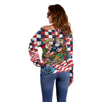USA Soccer Summer Christmas In July Off Shoulder Sweater Summer Santa World Football 2026