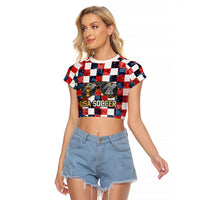 USA Soccer Summer Christmas In July Raglan Cropped T Shirt Summer Santa World Football 2026