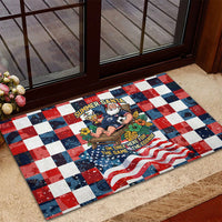 USA Soccer Summer Christmas In July Rubber Doormat Summer Santa World Football 2026