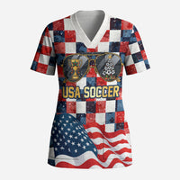 USA Soccer Summer Christmas In July Scrub Top Summer Santa World Football 2026