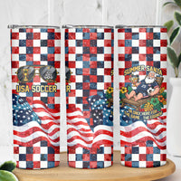 USA Soccer Summer Christmas In July Skinny Tumbler Summer Santa World Football 2026