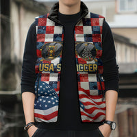 USA Soccer Summer Christmas In July Sleeveless Puffer Jacket Summer Santa World Football 2026
