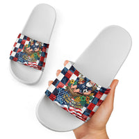 USA Soccer Summer Christmas In July Slide Sandals Summer Santa World Football 2026