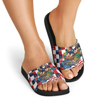 USA Soccer Summer Christmas In July Slide Sandals Summer Santa World Football 2026