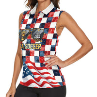 USA Soccer Summer Christmas In July Women Sleeveless Polo Shirt Summer Santa World Football 2026