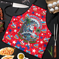 Christmas In July USA Soccer Apron Surfing Santa Flamingo Summer Watermelon