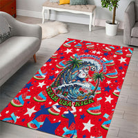 Christmas In July USA Soccer Area Rug Surfing Santa Flamingo Summer Watermelon