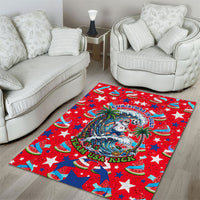 Christmas In July USA Soccer Area Rug Surfing Santa Flamingo Summer Watermelon