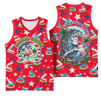Christmas In July USA Soccer Basketball Jersey Surfing Santa Flamingo Summer Watermelon