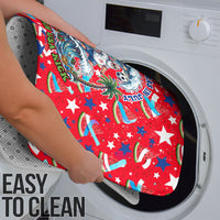 Christmas In July USA Soccer Bathroom Set Surfing Santa Flamingo Summer Watermelon