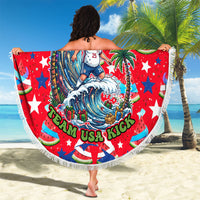 Christmas In July USA Soccer Beach Blanket Surfing Santa Flamingo Summer Watermelon