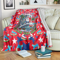 Christmas In July USA Soccer Blanket Surfing Santa Flamingo Summer Watermelon