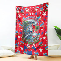 Christmas In July USA Soccer Blanket Surfing Santa Flamingo Summer Watermelon
