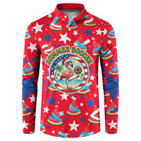 Christmas In July USA Soccer Button Sweatshirt Surfing Santa Flamingo Summer Watermelon