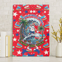 Christmas In July USA Soccer Canvas Wall Art Surfing Santa Flamingo Summer Watermelon