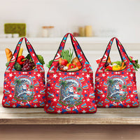 Christmas In July USA Soccer Grocery Bag Surfing Santa Flamingo Summer Watermelon