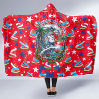 Christmas In July USA Soccer Hooded Blanket Surfing Santa Flamingo Summer Watermelon