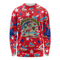 Christmas In July USA Soccer Long Sleeve Shirt Surfing Santa Flamingo Summer Watermelon